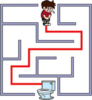 Labyrinth Dash: Restroom Quest